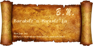 Barabás Manuéla névjegykártya